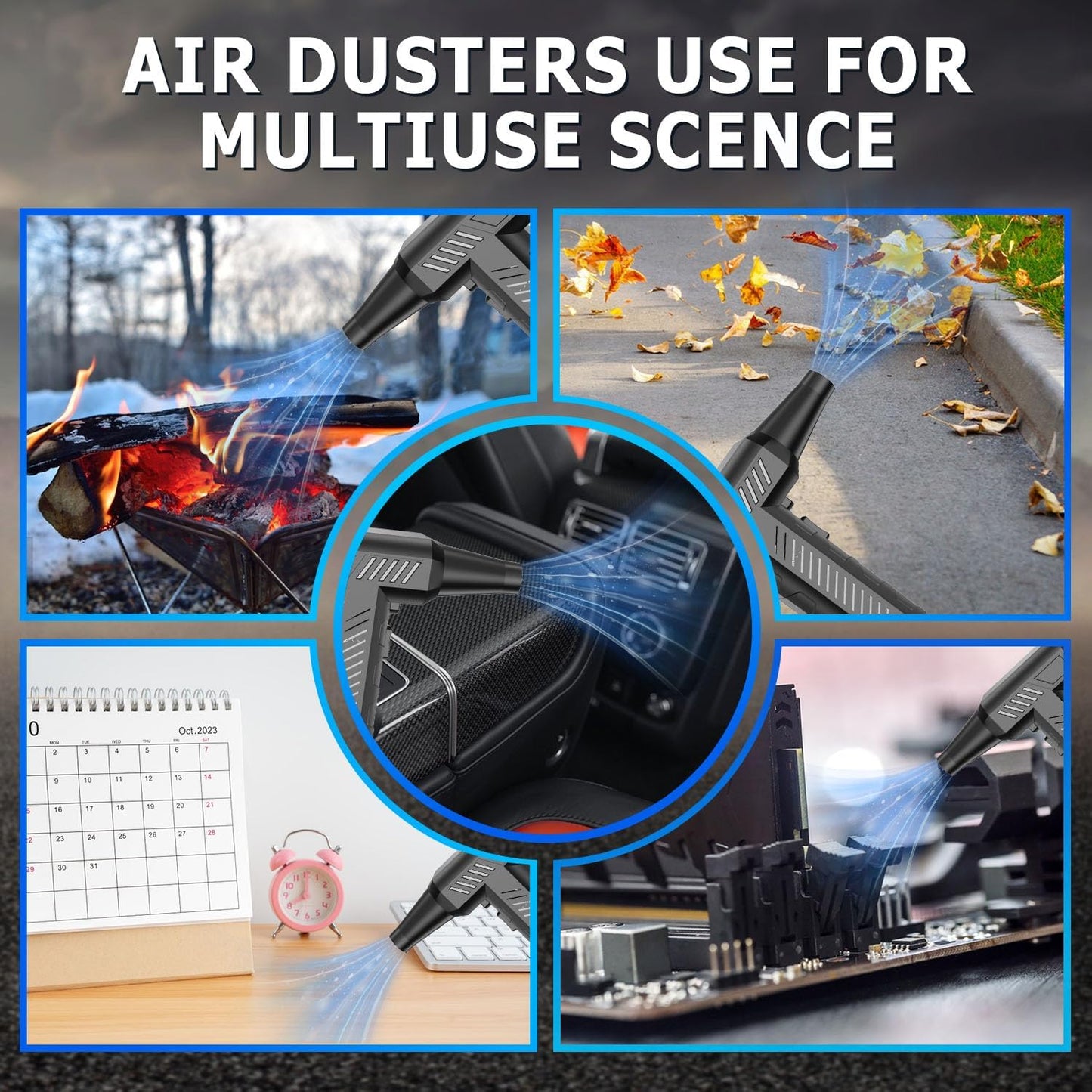 2-in-1 Cordless Vacuum & Air Duster – Rechargeable Mini Cleaner
