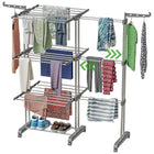 Expandable Clothes Drying Stand | Foldable Stainless Steel Laundry Drying Rack | Space-Saving Indoor & Outdoor Clothes Dryer thumbnail 3