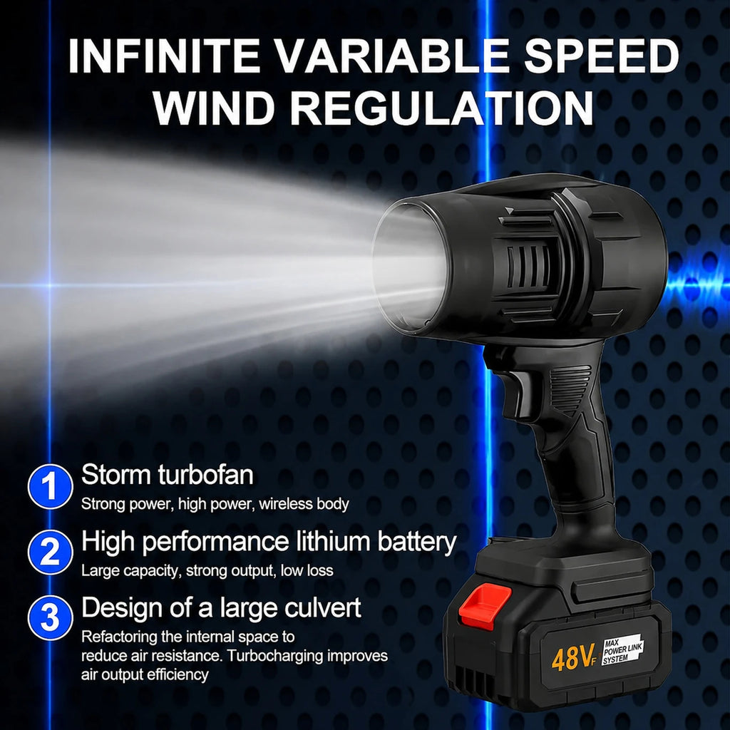 NUALIS High-Speed Cordless Air Blower Cleaner | Rechargeable Dust Blower for PC, Car & Home Cleaning